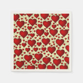 Serviette En Papier Bright Red Romantic Hearts Motif (Devant)