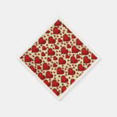 Serviette En Papier Bright Red Romantic Hearts Motif (Coin)