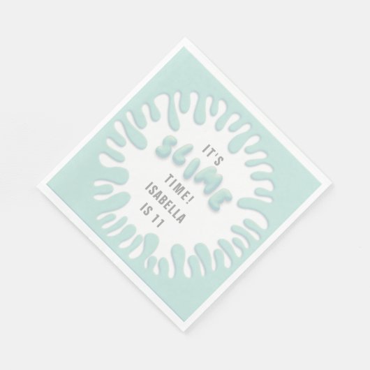 Serviette En Papier Bright turquoise bleu slime fête (Coin)