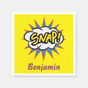 Serviette En Papier Bright Yellow Comics fun snap