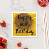 Serviette En Papier Bright Yellow Sunflower 60e Anniversaire Papier Na (En situation)