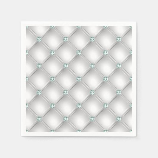 Serviette En Papier Brillant vert Métal Satin Métal Blanc (Devant)