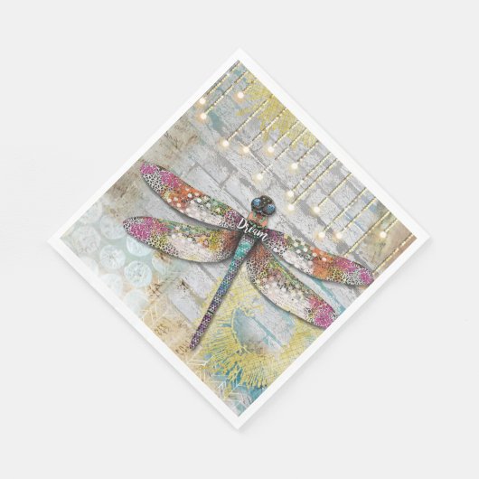 Serviette En Papier Briller Sur La Napine De La libellule (Coin)