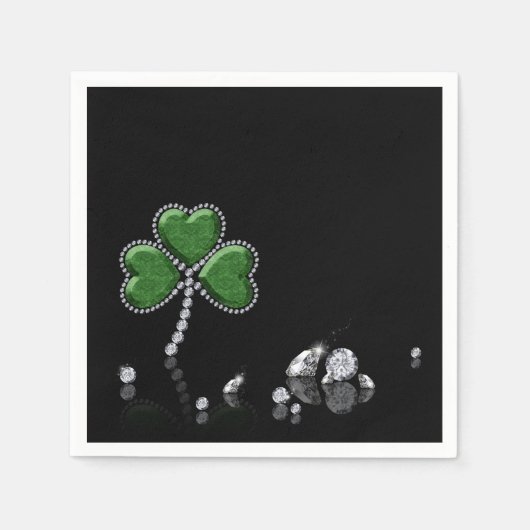 Serviette En Papier Brilliant Happy St. Patrick's Day Diamonds (Devant)