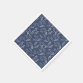 Serviette En Papier Brindilles blanches sur le bleu. (Coin)