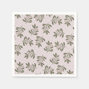 Serviette En Papier Brindilles d'hiver et neige