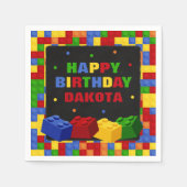 Serviette En Papier Briques de construction colorée Anniversaire Papie (Devant)