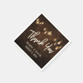 Serviette En Papier Briques industrielles Merci avec éclairage Edison (Coin)