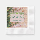 Serviette En Papier Briques peintes Green Ivy Mariage Cocktail Serviet (Devant)