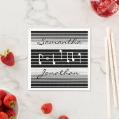 Serviette En Papier Bristles Notes musicales Personnalisées (En situation)