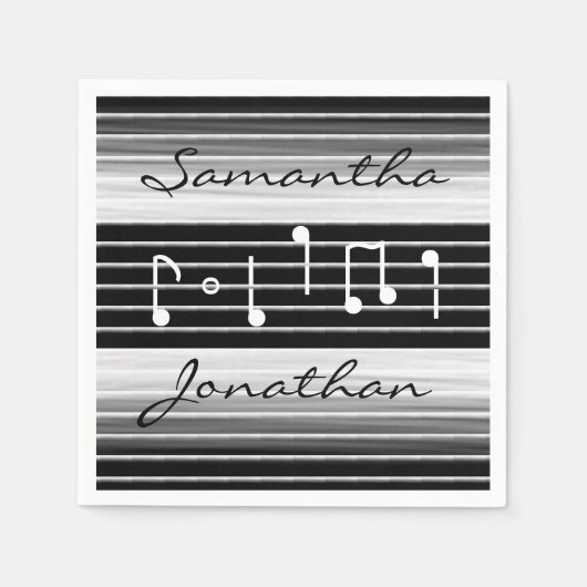 Serviette En Papier Bristles Notes musicales Personnalisées (Devant)