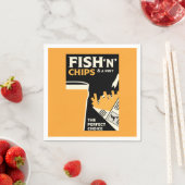 Serviette En Papier British Classic Fish and Chips (En situation)