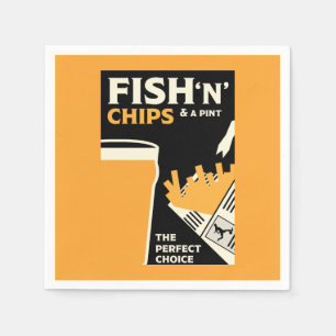 Serviette En Papier British Classic Fish and Chips
