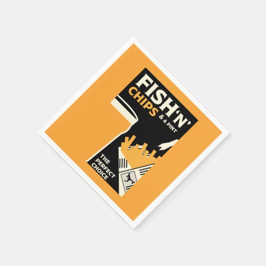 Serviette En Papier British Classic Fish and Chips (Coin)