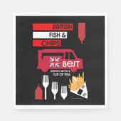 Serviette En Papier British Classic Fish and Chips (Devant)