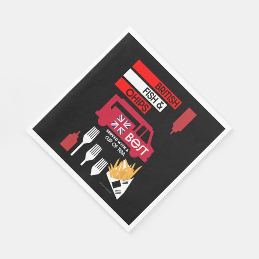 Serviette En Papier British Classic Fish and Chips (Coin)