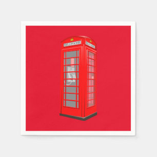 Serviette En Papier British Red Thème Londres Téléphone Booth Papier N