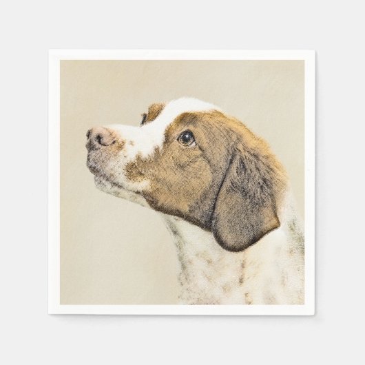 Serviette En Papier Brittany Peinture - Cute Original Chien Art (Devant)