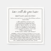 Serviette En Papier Brittany Que Savez-Vous Amusant Mariage Réception (Devant)
