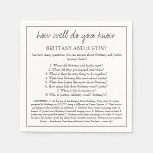 Serviette En Papier Brittany Que Savez-Vous Amusant Mariage Réception