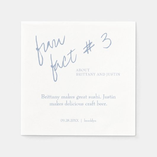 Serviette En Papier Brittany Simple Dusty Blue Fun Fait #3 Mariage (Devant)