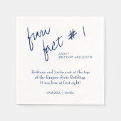 Serviette En Papier Brittany Simple Navy Blue Fun fait #1 Mariage (Devant)