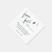 Serviette En Papier Brittany Simple Navy Blue Fun fait #1 Mariage (Coin)