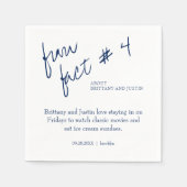 Serviette En Papier Brittany Simple Navy Blue Fun fait #4 Mariage (Devant)