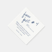 Serviette En Papier Brittany Simple Navy Blue Fun fait #4 Mariage (Coin)