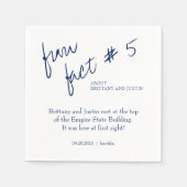 Serviette En Papier Brittany Simple Navy Blue Fun fait #5 Mariage (Devant)
