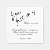 Serviette En Papier Brittany Simple Noir Blanc Fun Fact #4 Mariage (Devant)