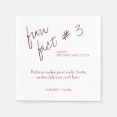 Serviette En Papier Brittany Simple Plum Purple Fun Fact #3 Mariage (Devant)