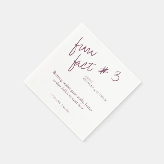 Serviette En Papier Brittany Simple Plum Purple Fun Fact #3 Mariage (Coin)