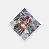 Serviette En Papier Brittany Spaniel Dog équitation moto Noël (Coin)