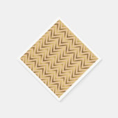 Serviette En Papier Broche et Or Chevron (Coin)