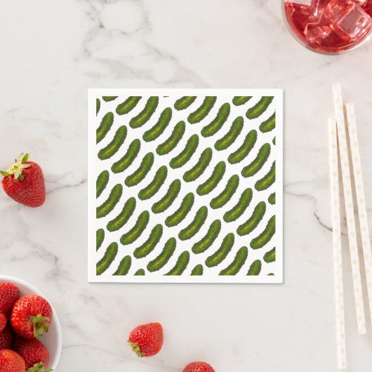 Serviette En Papier Brochure Verte Crunchy Pickle Aiguille Pickles Jui (En situation)
