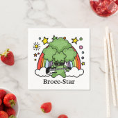 Serviette En Papier Brocoli vert Brocc, rock Star (En situation)