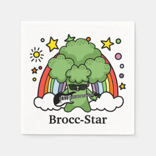 Serviette En Papier Brocoli vert Brocc, rock Star