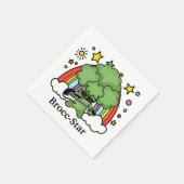 Serviette En Papier Brocoli vert Brocc, rock Star (Coin)