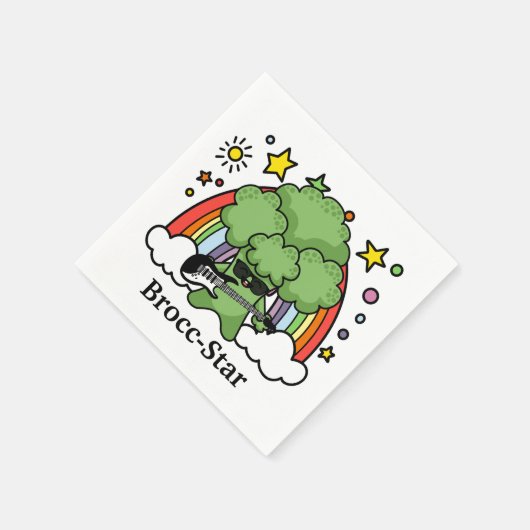 Serviette En Papier Brocoli vert Brocc, rock Star (Coin)