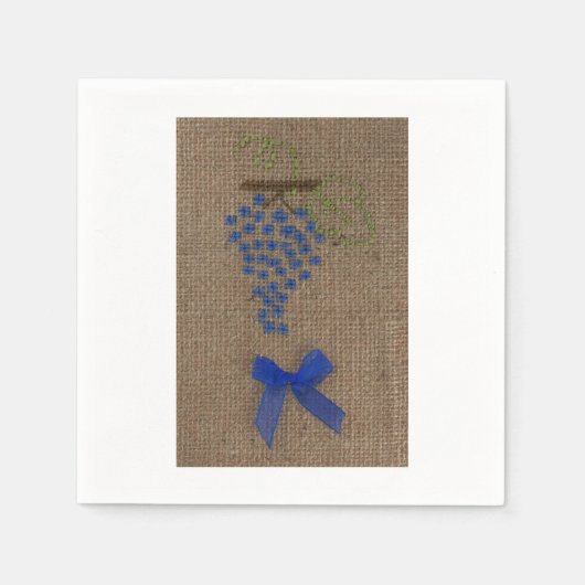Serviette En Papier Broderie à la main raisins serviette (Devant)