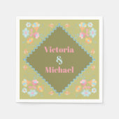 Serviette En Papier Broderie colorée (Devant)