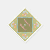 Serviette En Papier Broderie colorée (Coin)