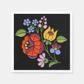 Serviette En Papier Broderie Kalocsa - Motif d'art populaire hongrois (Devant)