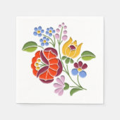 Serviette En Papier Broderie Kalocsa - Motif d'art populaire hongrois (Devant)