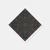 Serviette En Papier Broderie palestinienne Tatreez rouge vert 5 Motif (Coin)
