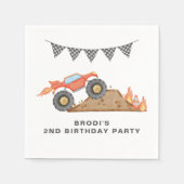 Serviette En Papier BRODI Red Monster Truck Boy Anniversaire (Devant)