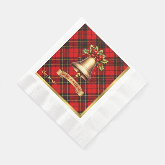 Serviette En Papier Brodie Noël personnalisé Tartan (Coin)