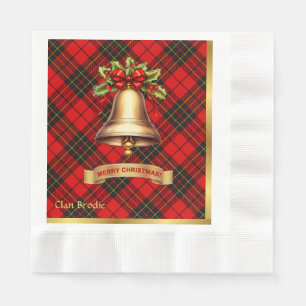 Serviette En Papier Brodie Noël personnalisé Tartan