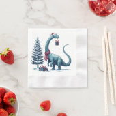 Serviette En Papier Brontosaurus dinosaure de Noël (En situation)
